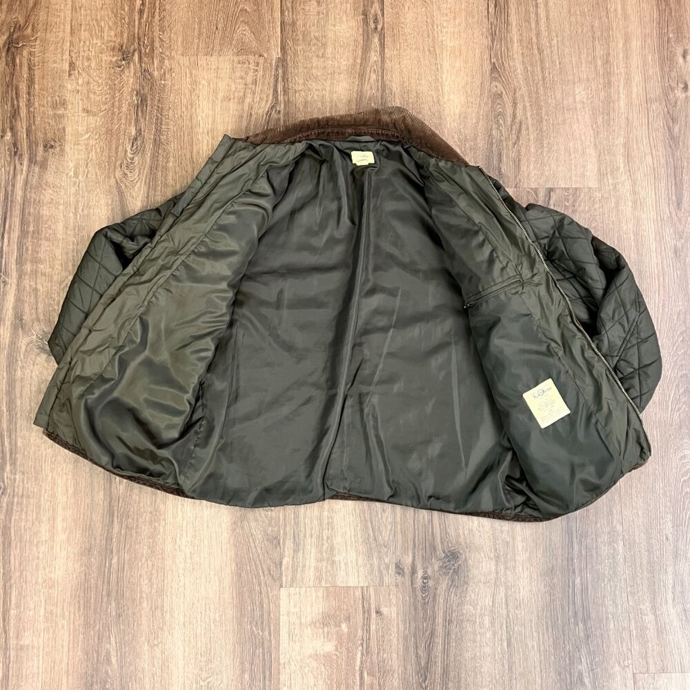 Tre Vero Vintage Diamond Quilted Military Barn Jacket Sz L - Picture 9 of 12